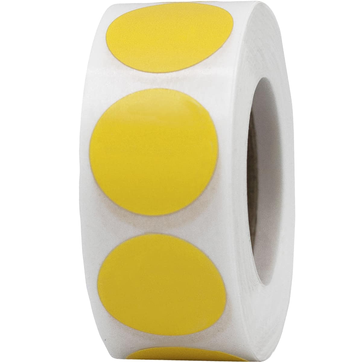 Yellow Color Code Labels 3/4" Round