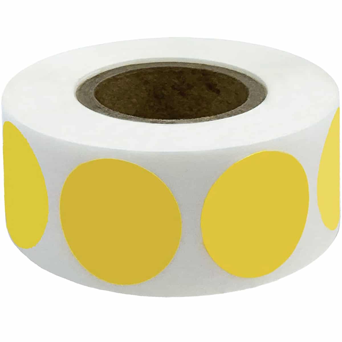 Yellow Color Code Labels 3/4" Round