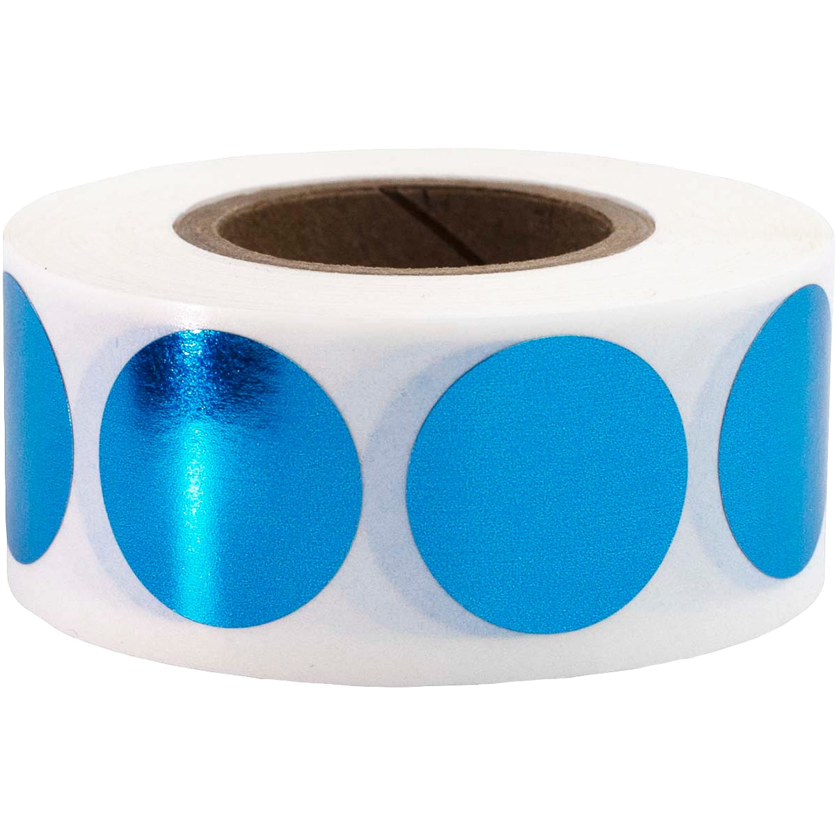 Metallic Blue Labels 3/4" Round