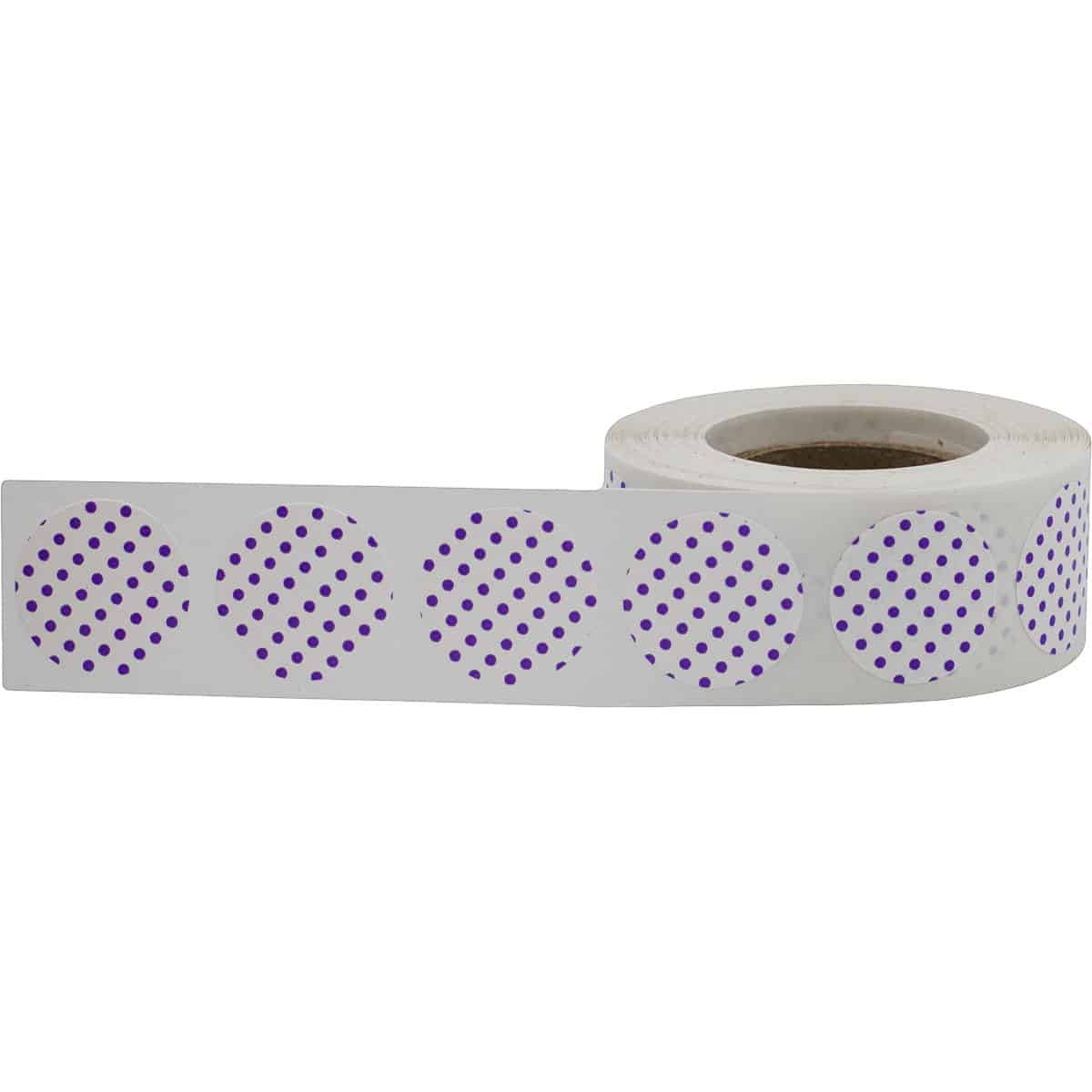 White With Purple Polka Dot Labels 3/4" Round