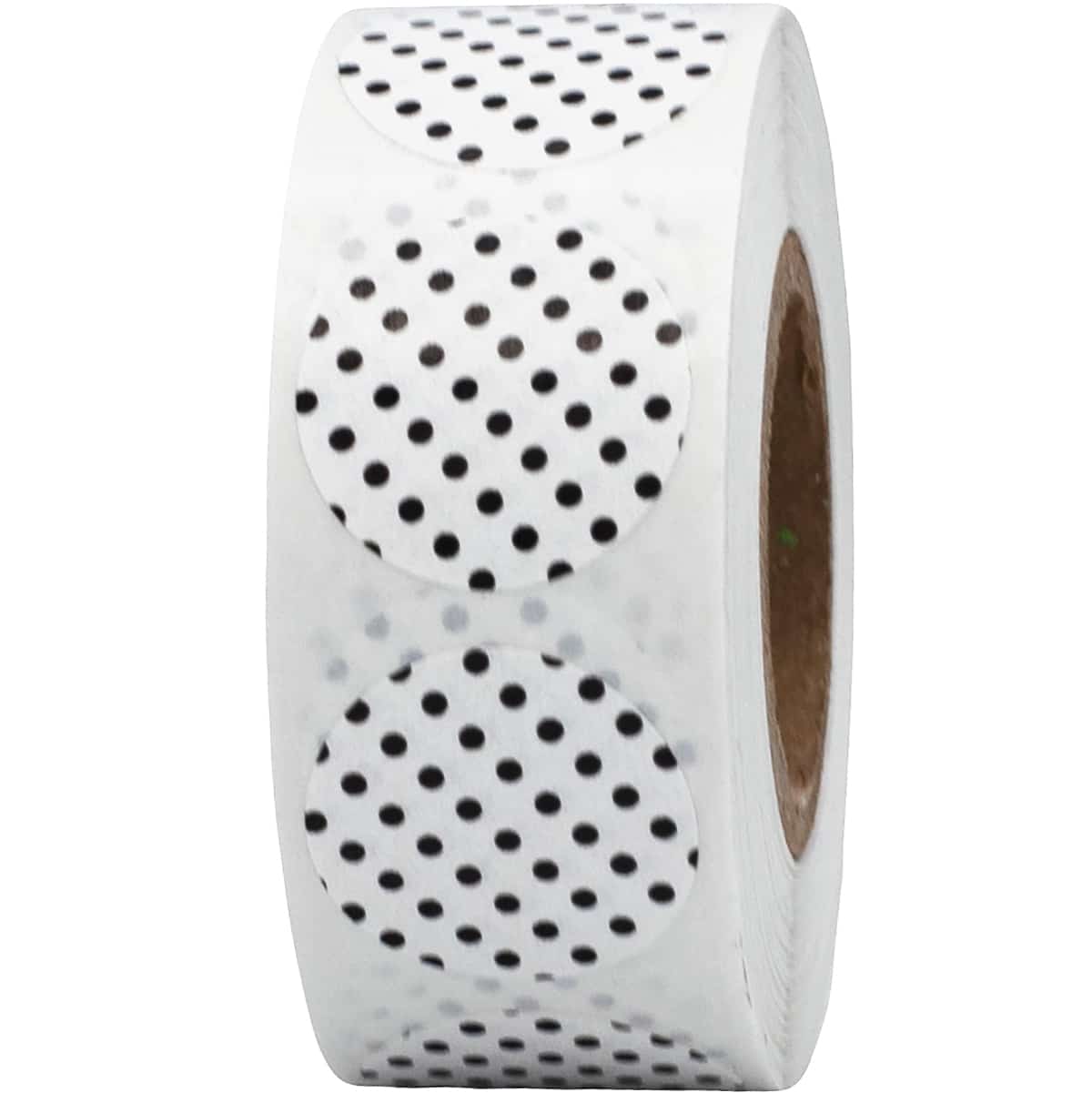 White With Black Polka Dot Labels 3/4" Round