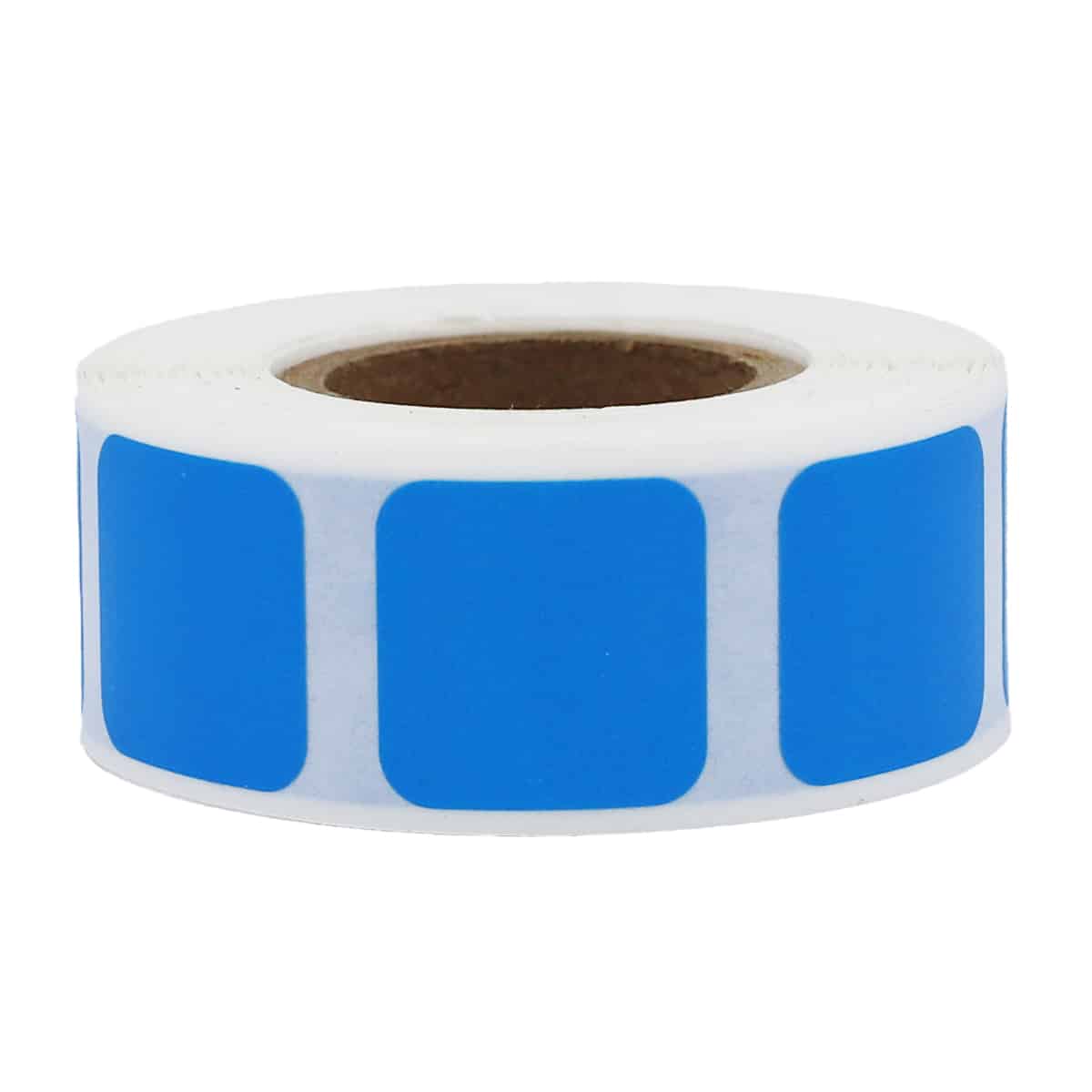 Blue Colored Labels 3/4" Square