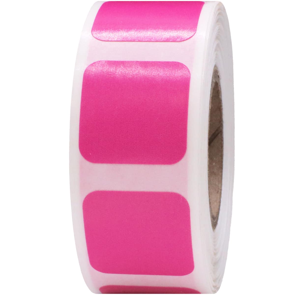 Pink Colored Labels 3/4" Square