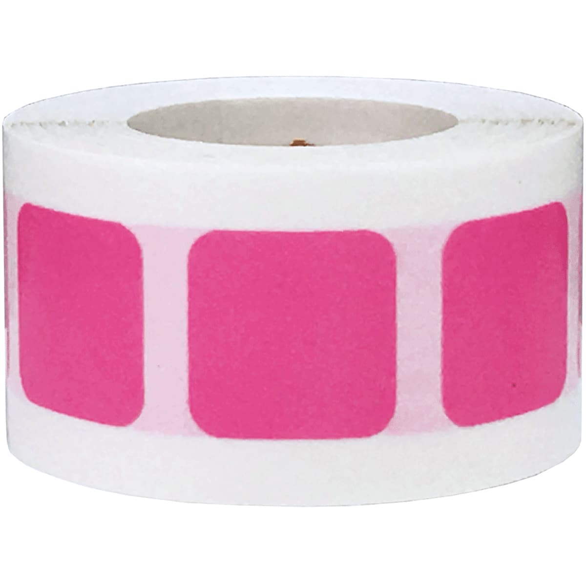 Pink Colored Labels 3/4" Square