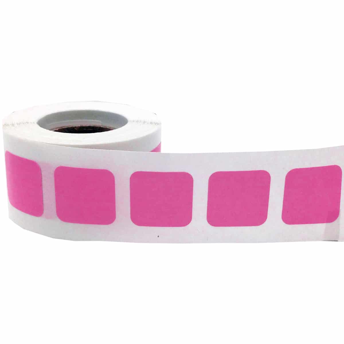 Pink Colored Labels 3/4" Square