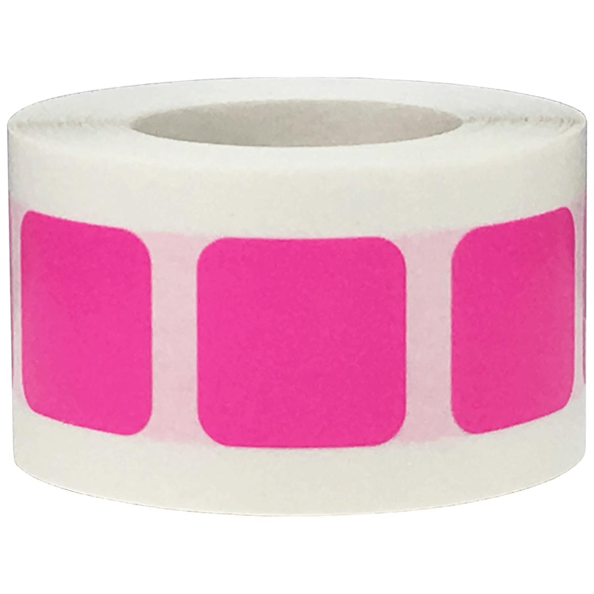 Hot Pink Colored Labels 3/4" Square