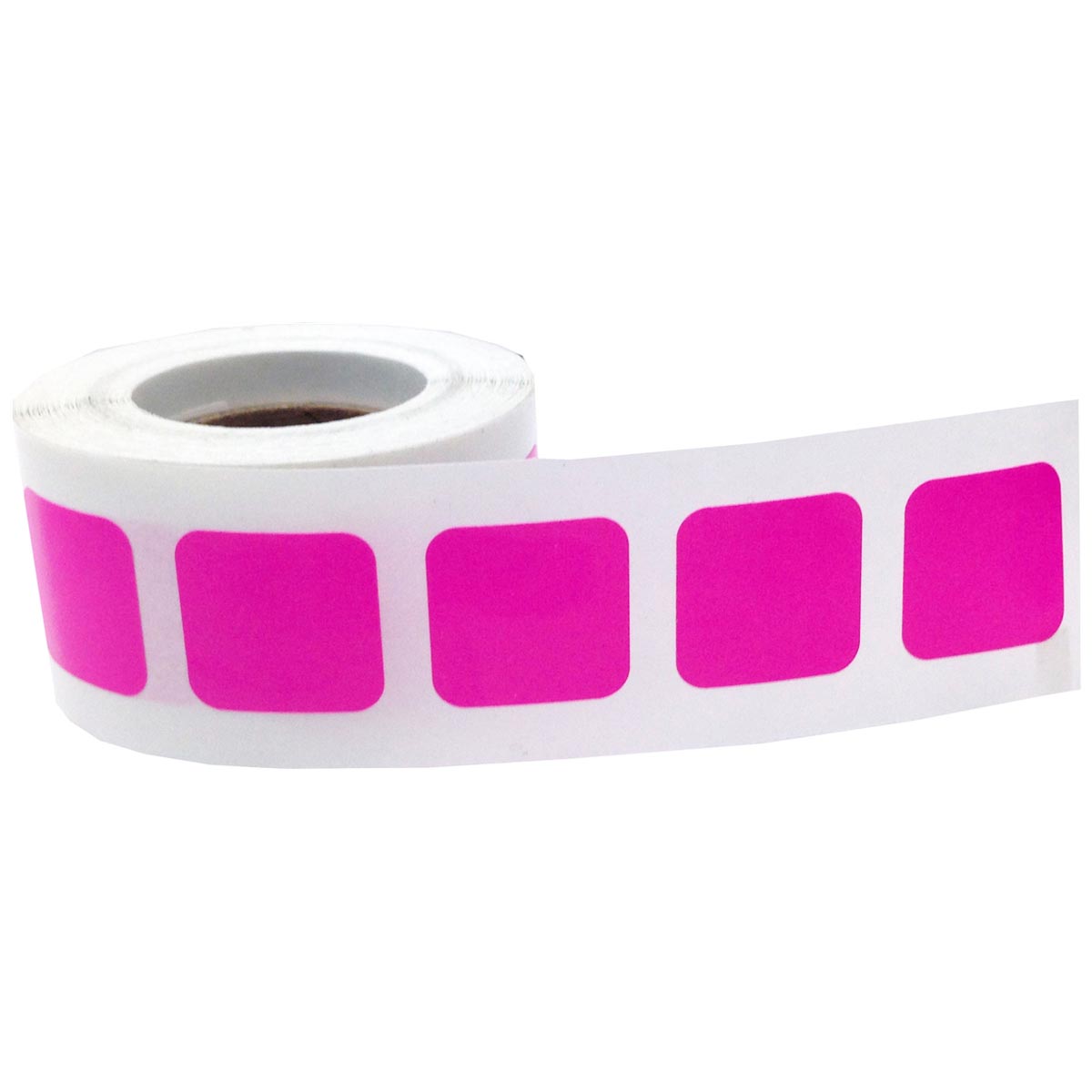 Hot Pink Colored Labels 3/4" Square