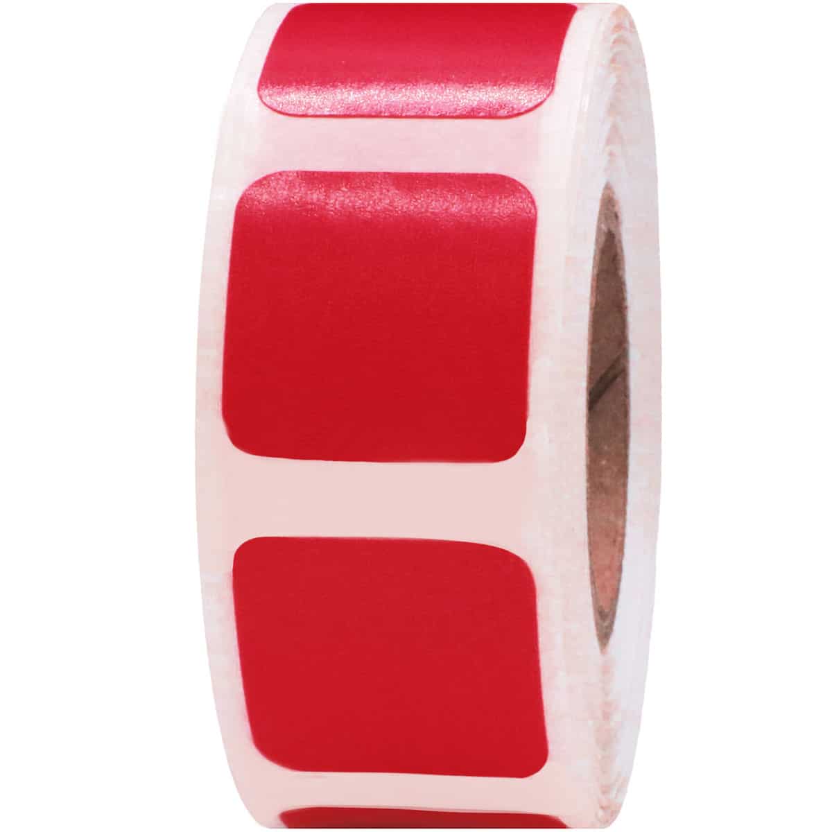 Red Colored Labels 3/4" Square