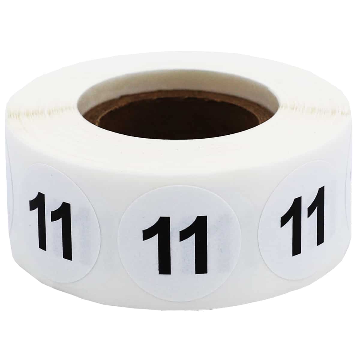 White Number 11 Stickers 3/4"