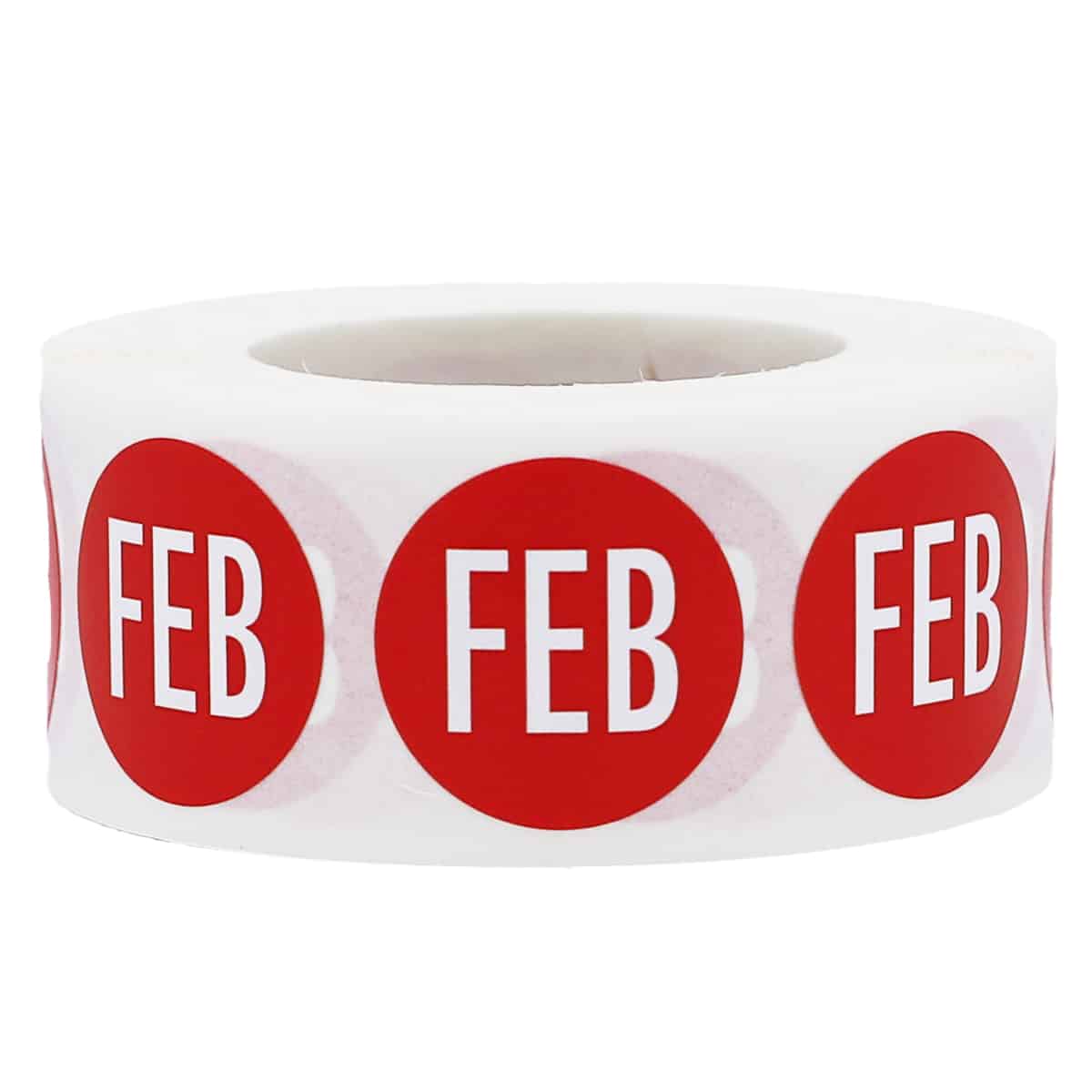 February Color Coded Month Stickers 3/4" Round