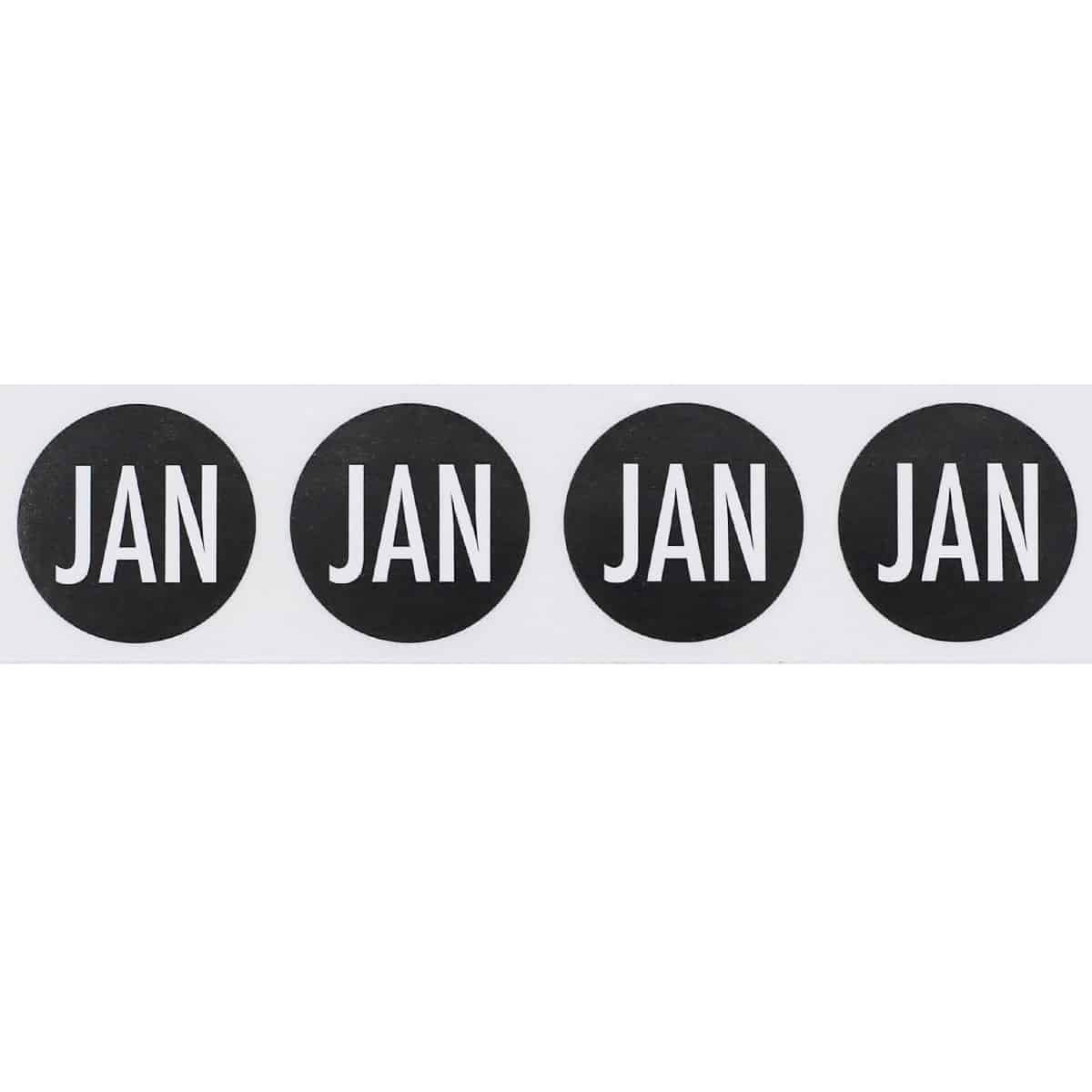 January Color Coded Month Stickers 3/4" Round