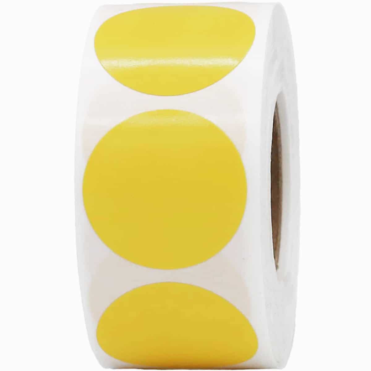 Hot Yellow Labels 1" Round