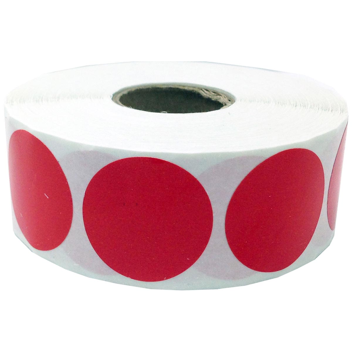 Red Colored Labels 1" Round