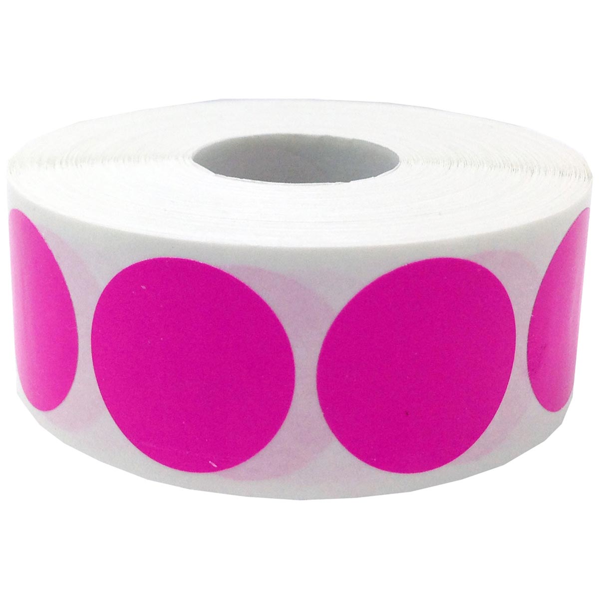 Hot Pink Colored Labels 1" Round