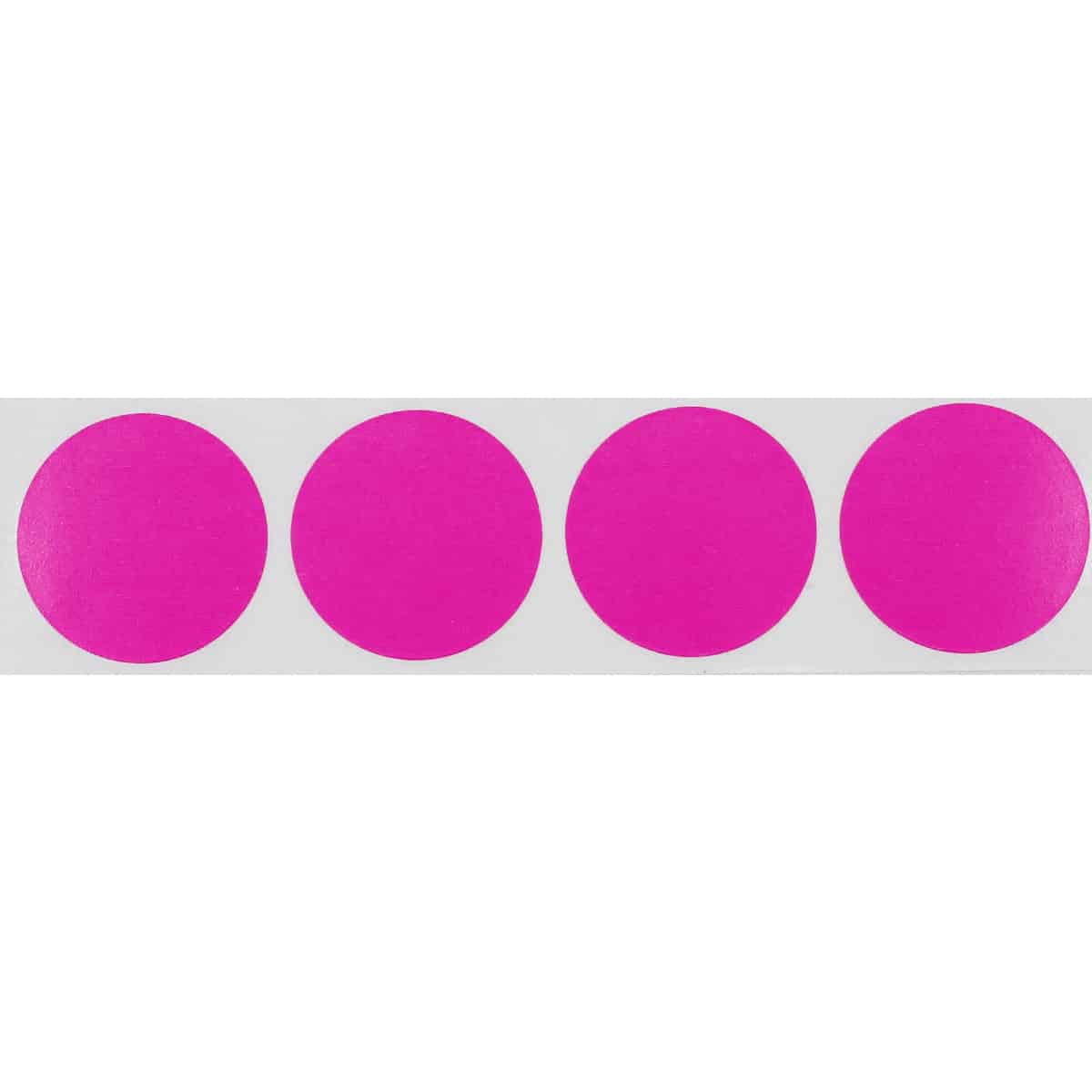 Hot Pink Colored Labels 1" Round