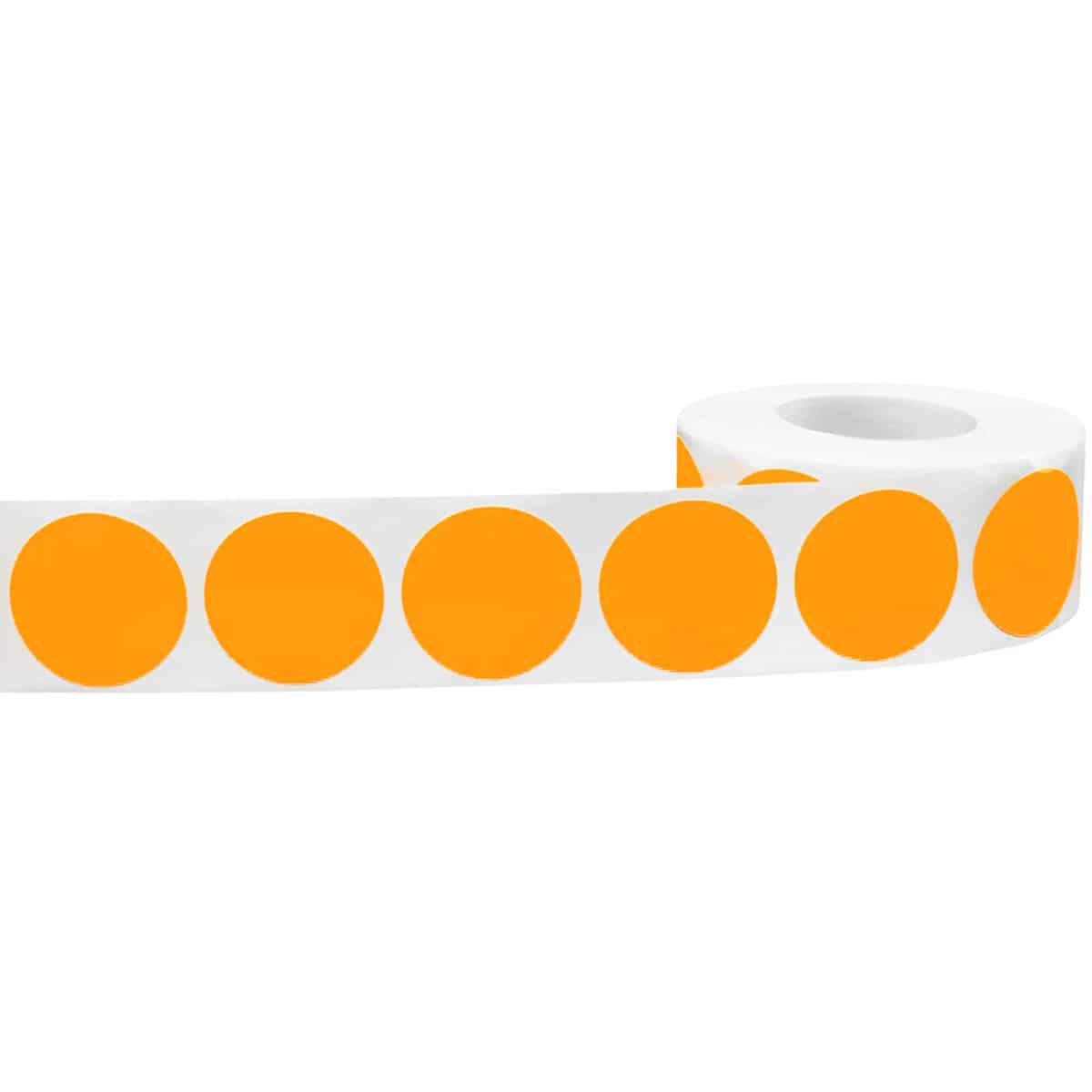 Fluorescent Orange Labels 1" Round