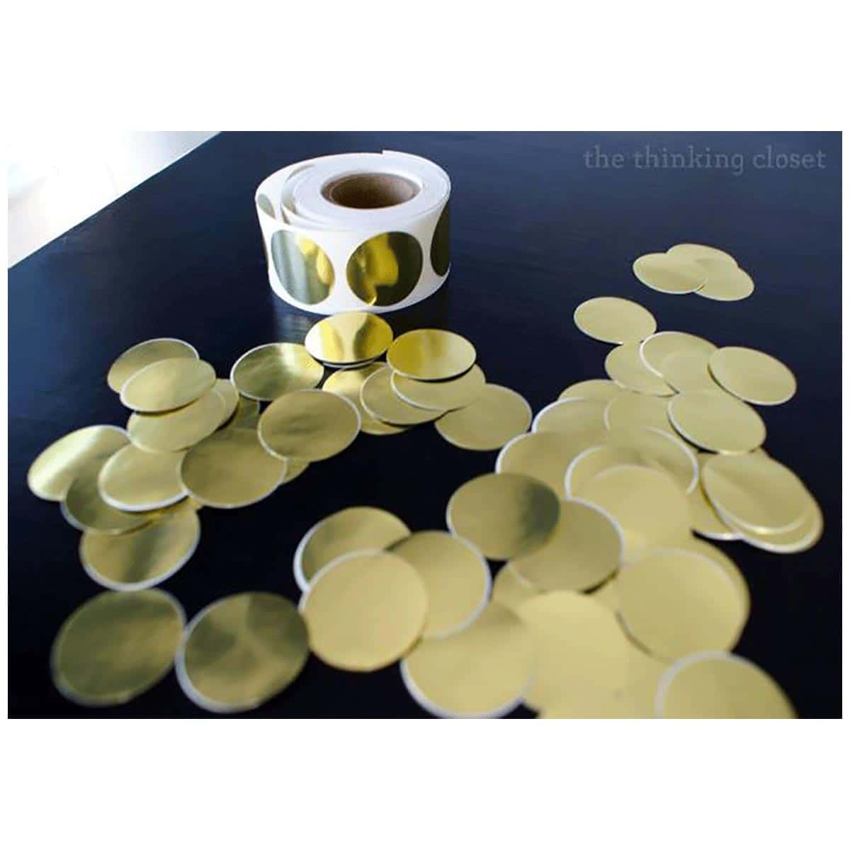 Metallic Gold Colored Labels 1" Round