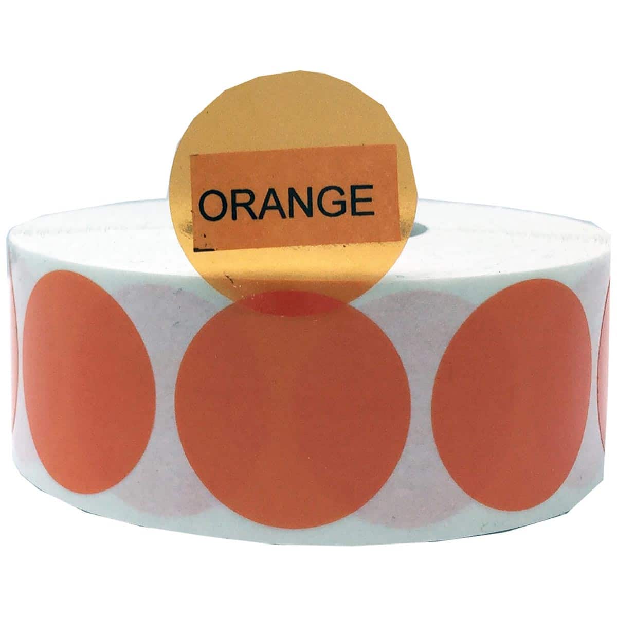 Transparent Orange Labels 1" Round