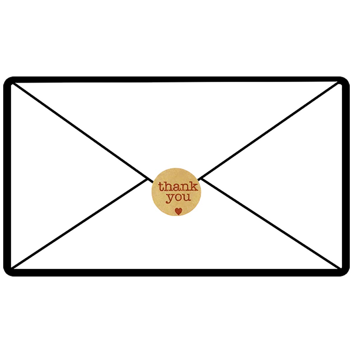 Red Print Thank You Kraft Stickers 1" Round