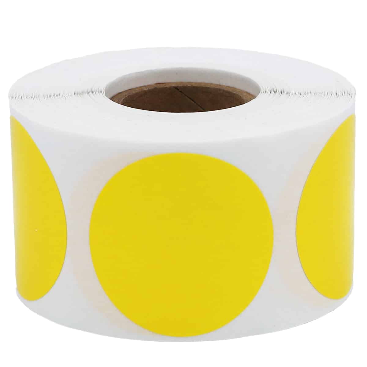 Yellow Colored Labels 1.5" Round