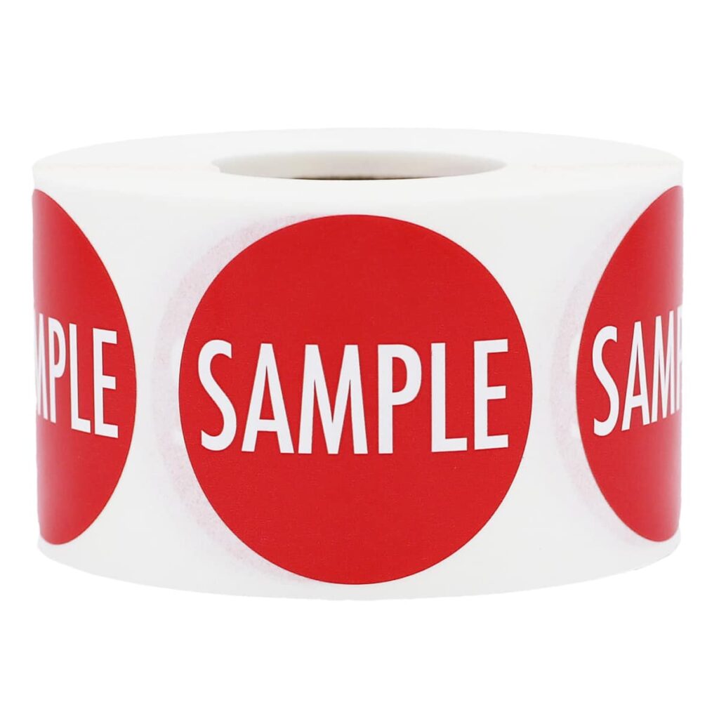 Round Retail Stickers That Say SAMPLE | 1.5