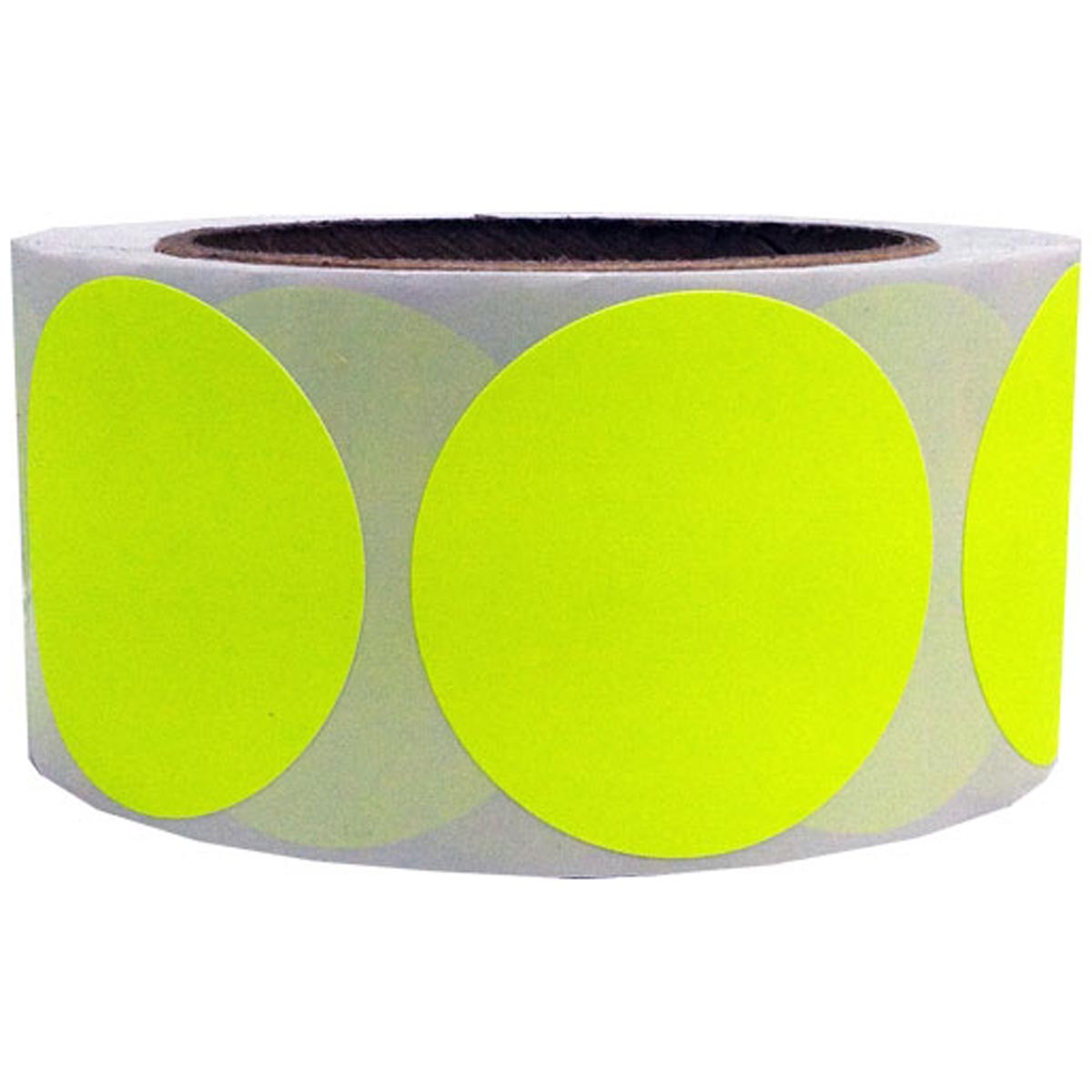 Fluorescent Yellow Color Code Labels 2" Round