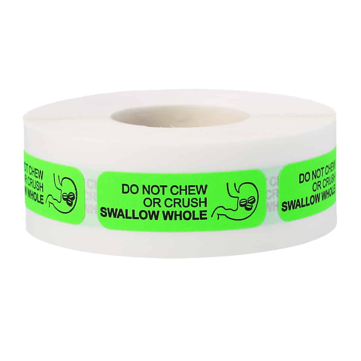 Do Not Chew or Crush Medication Pharmacy Warning Labels .5" x 1.5"