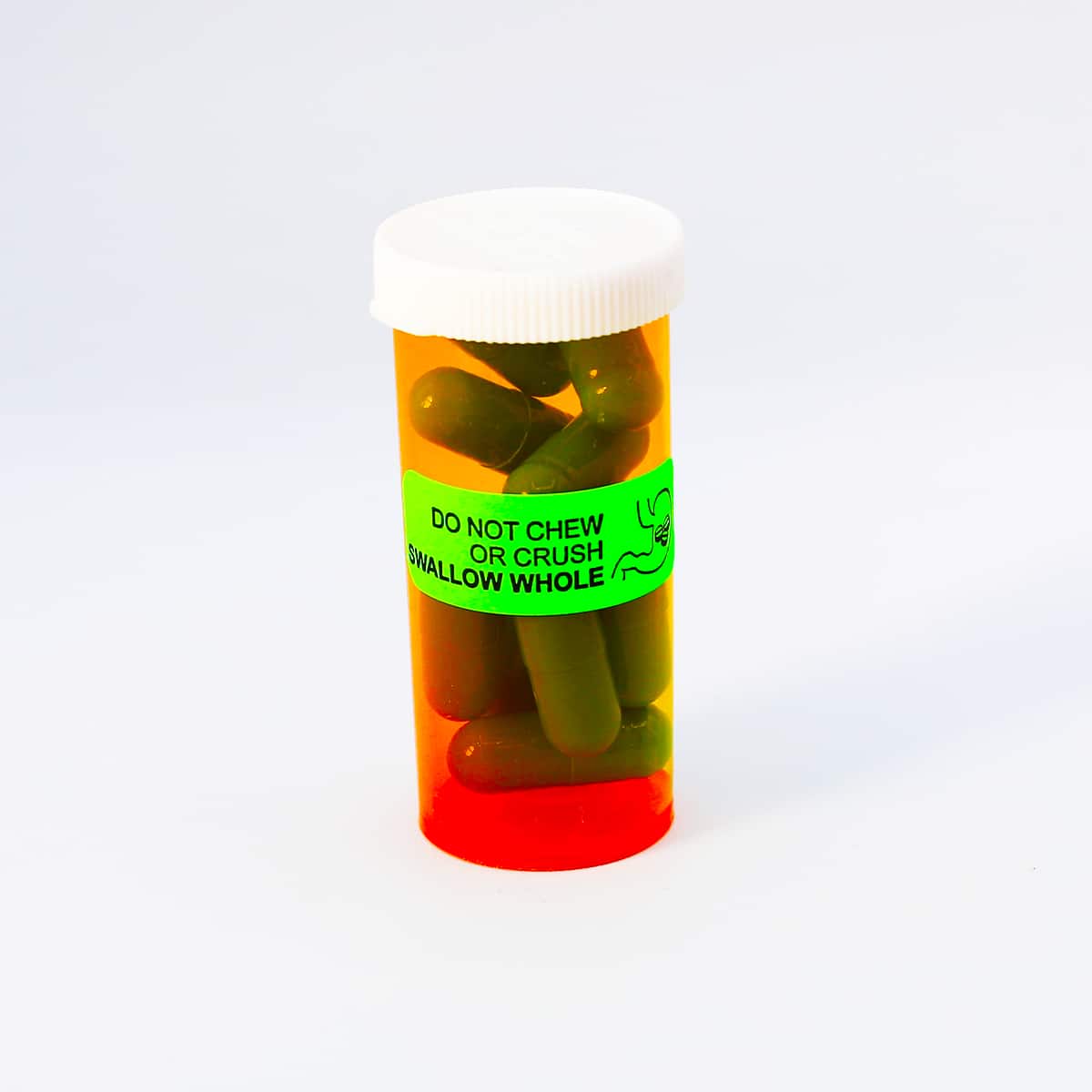 Do Not Chew or Crush Medication Pharmacy Warning Labels .5" x 1.5"