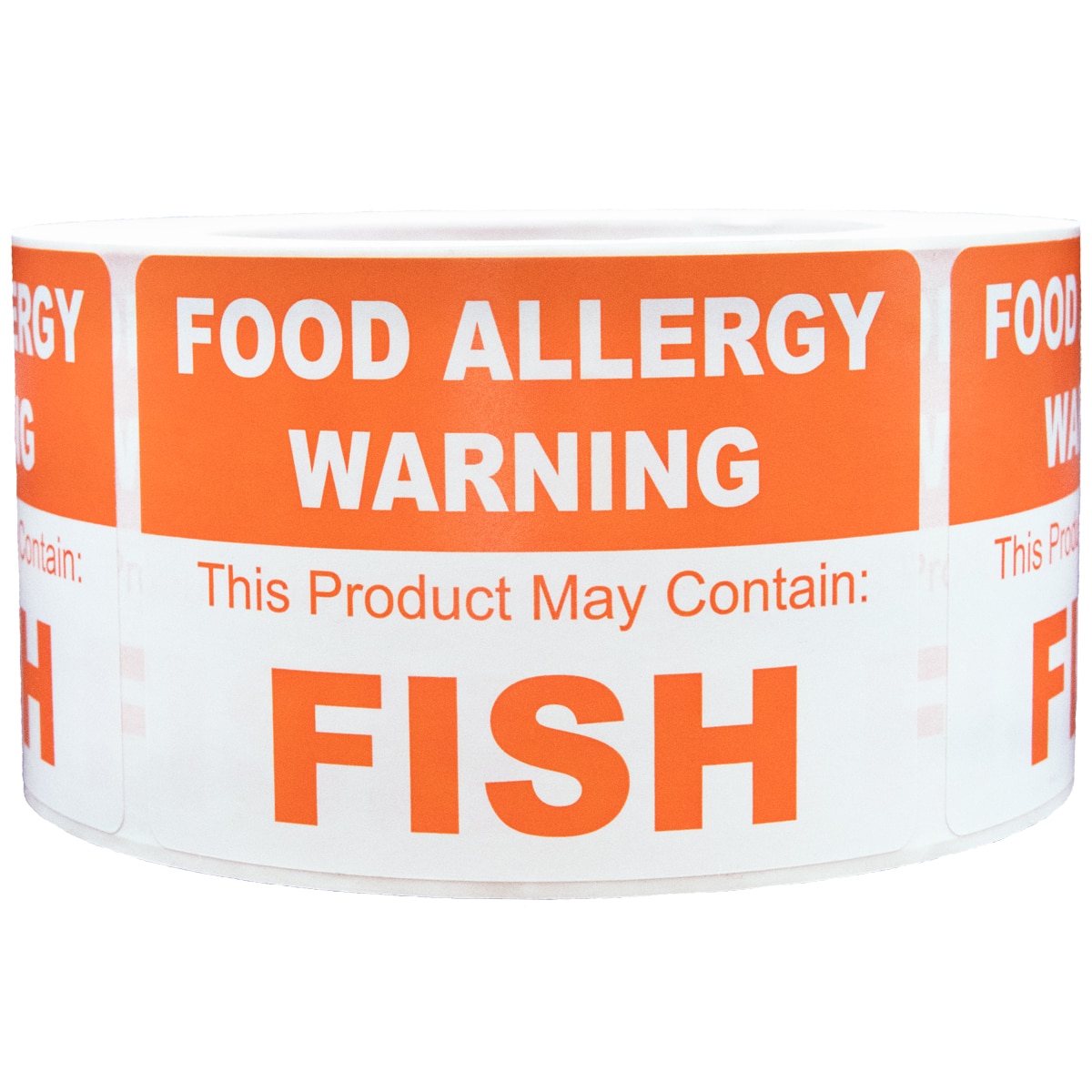 May Contain Fish Food Allergy Warning Labels | 2.5" x 3.5" Rectangle