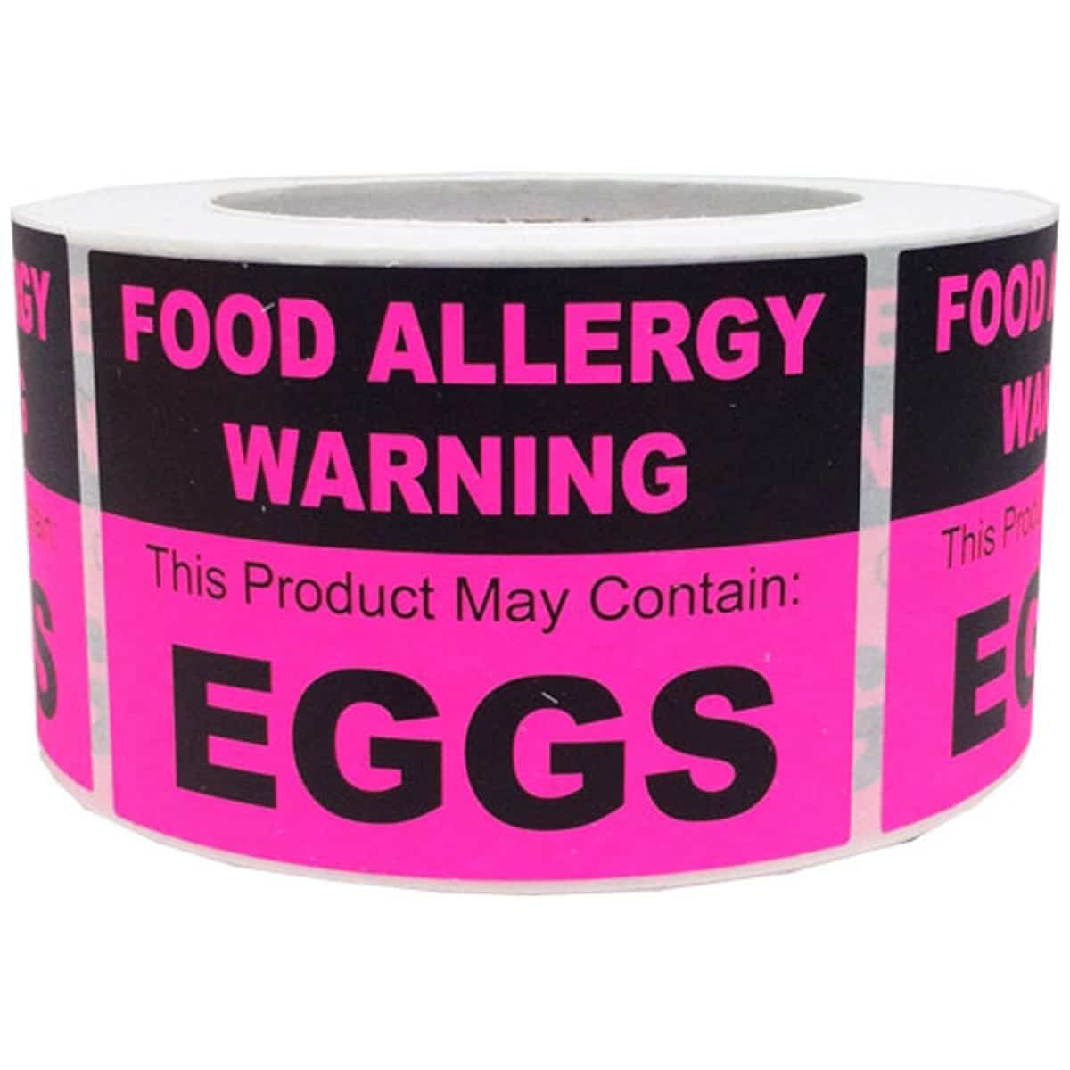 May Contain Eggs Food Allergy Warning Labels | 2.5" x 3.5" Rectangle