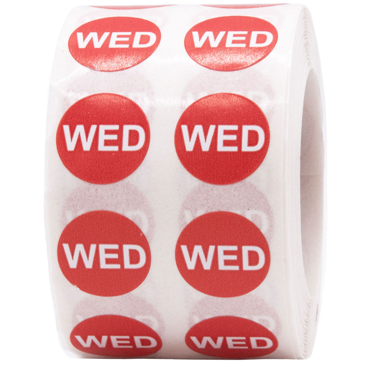 Small Wednesday Colored Day Stickers 1/2" Round