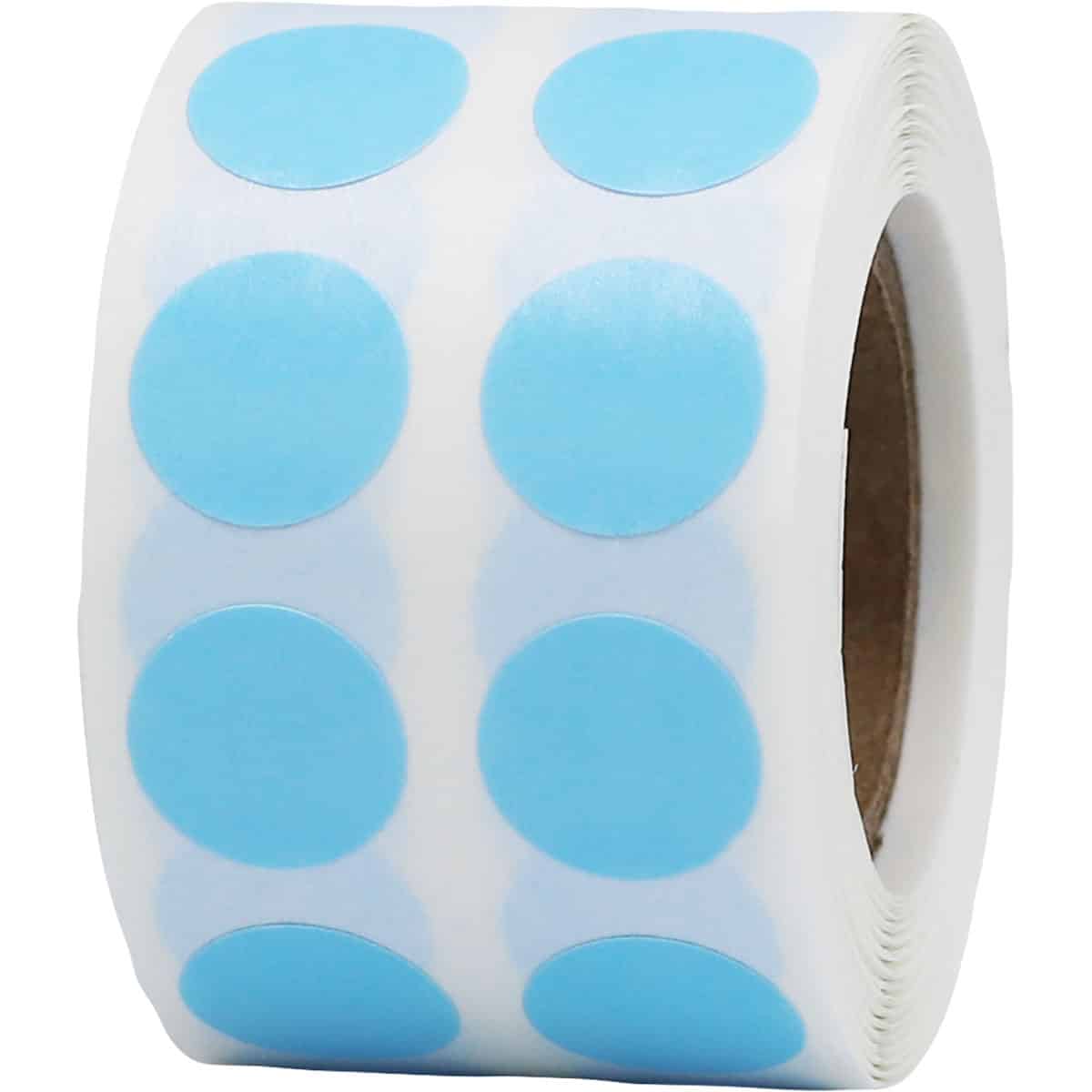 Small Baby Blue Dot Stickers 1/2" Round