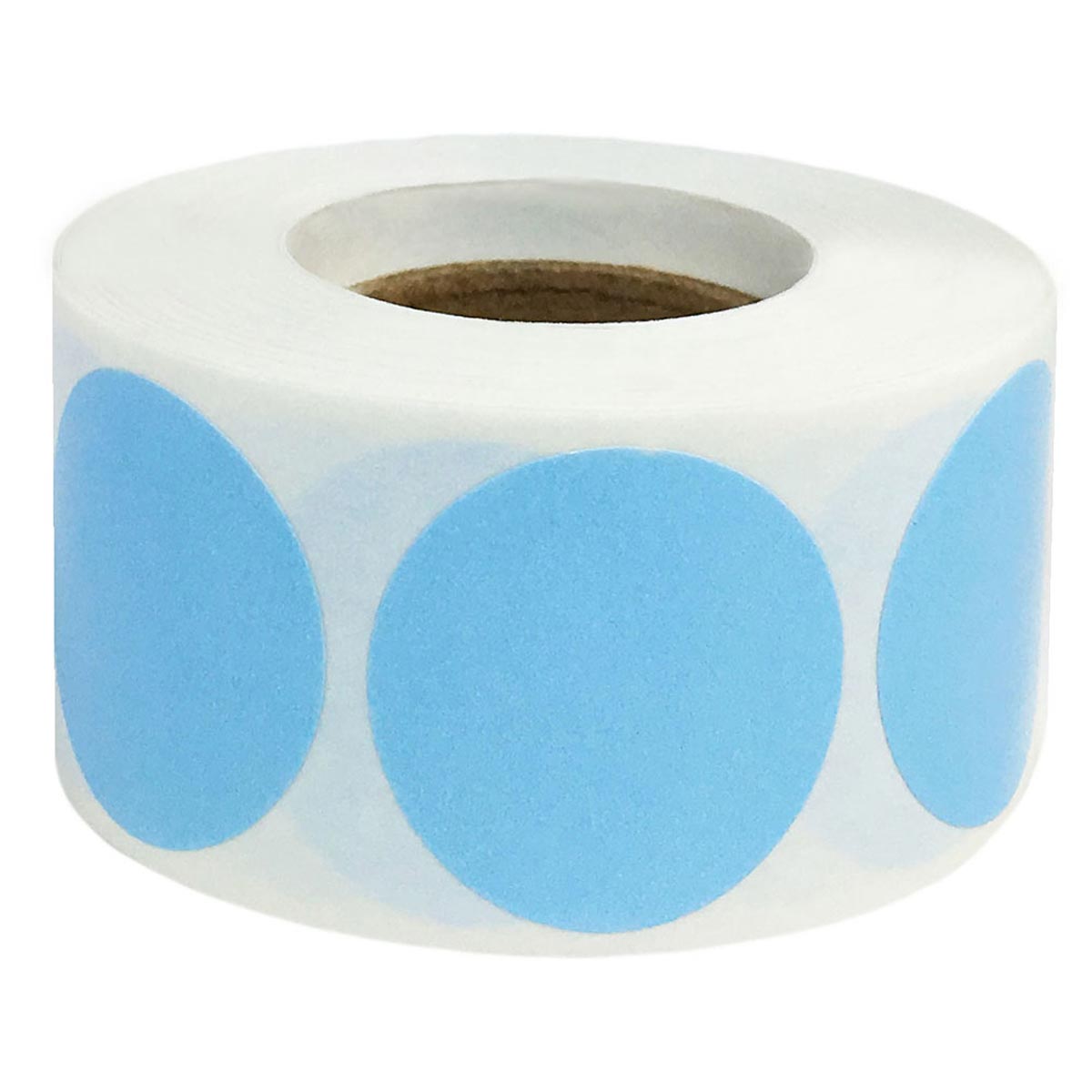 Baby Blue Colored Labels 1" Round