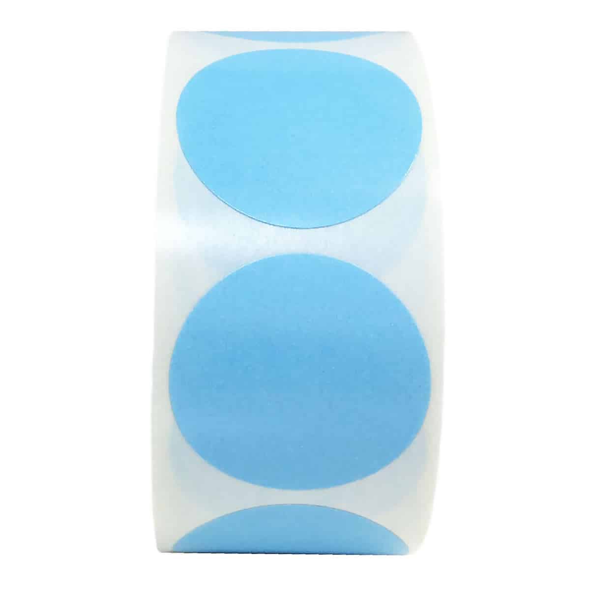 Baby Blue Colored Labels 1" Round