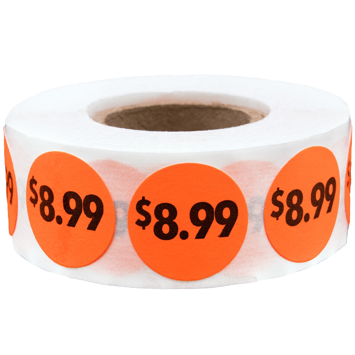 Fluorescent Red $8.99 Pricing Stickers 3/4" Round