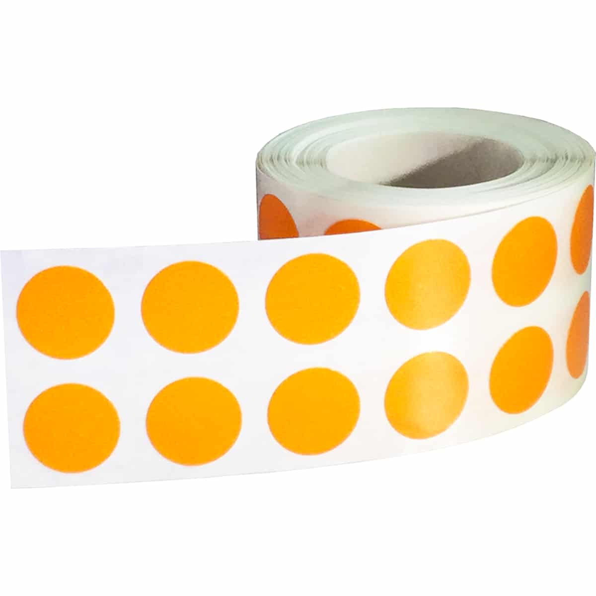 Small Round Orange Removable Stickers 1/2" Round