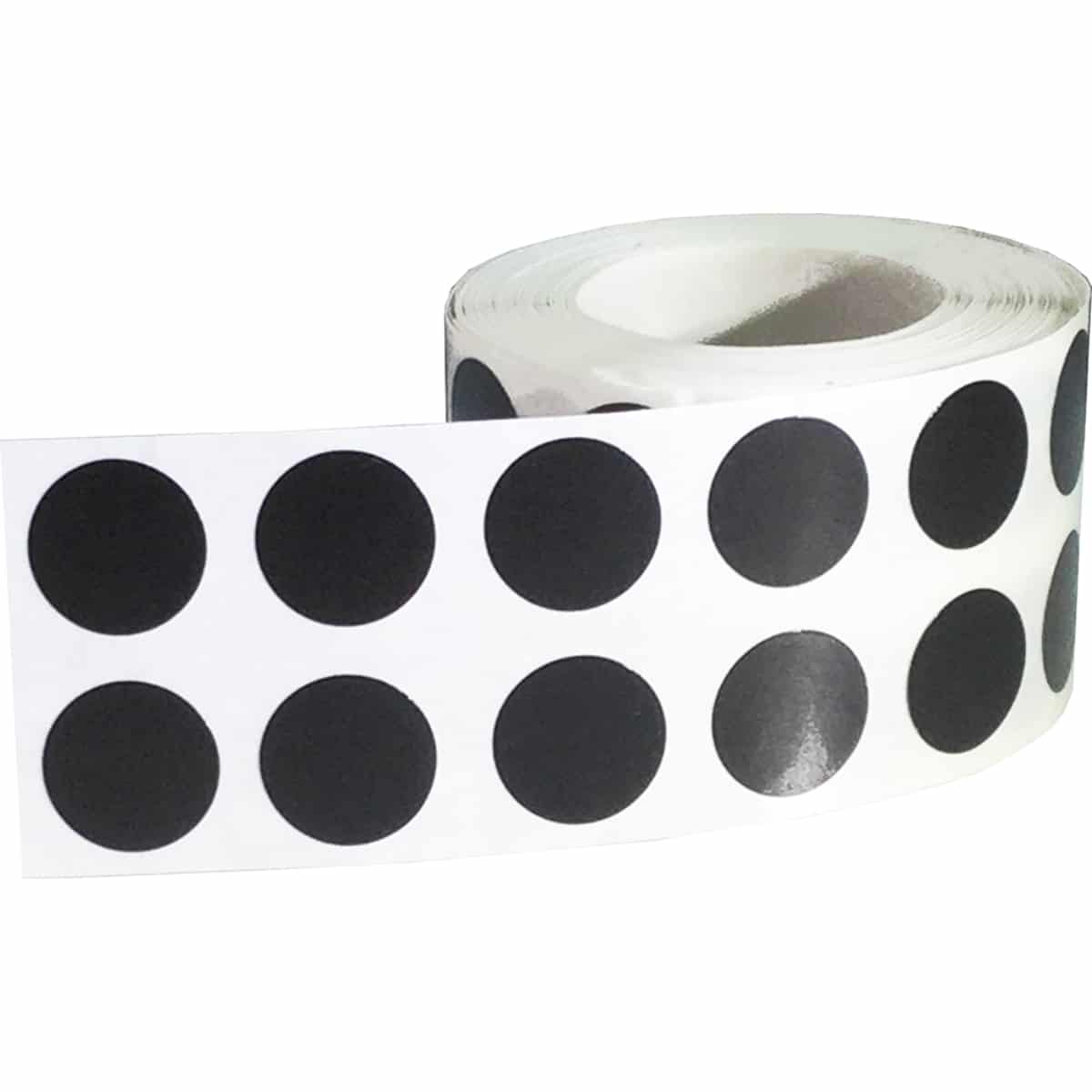 Small Round Black Removable Stickers 1/2" Round