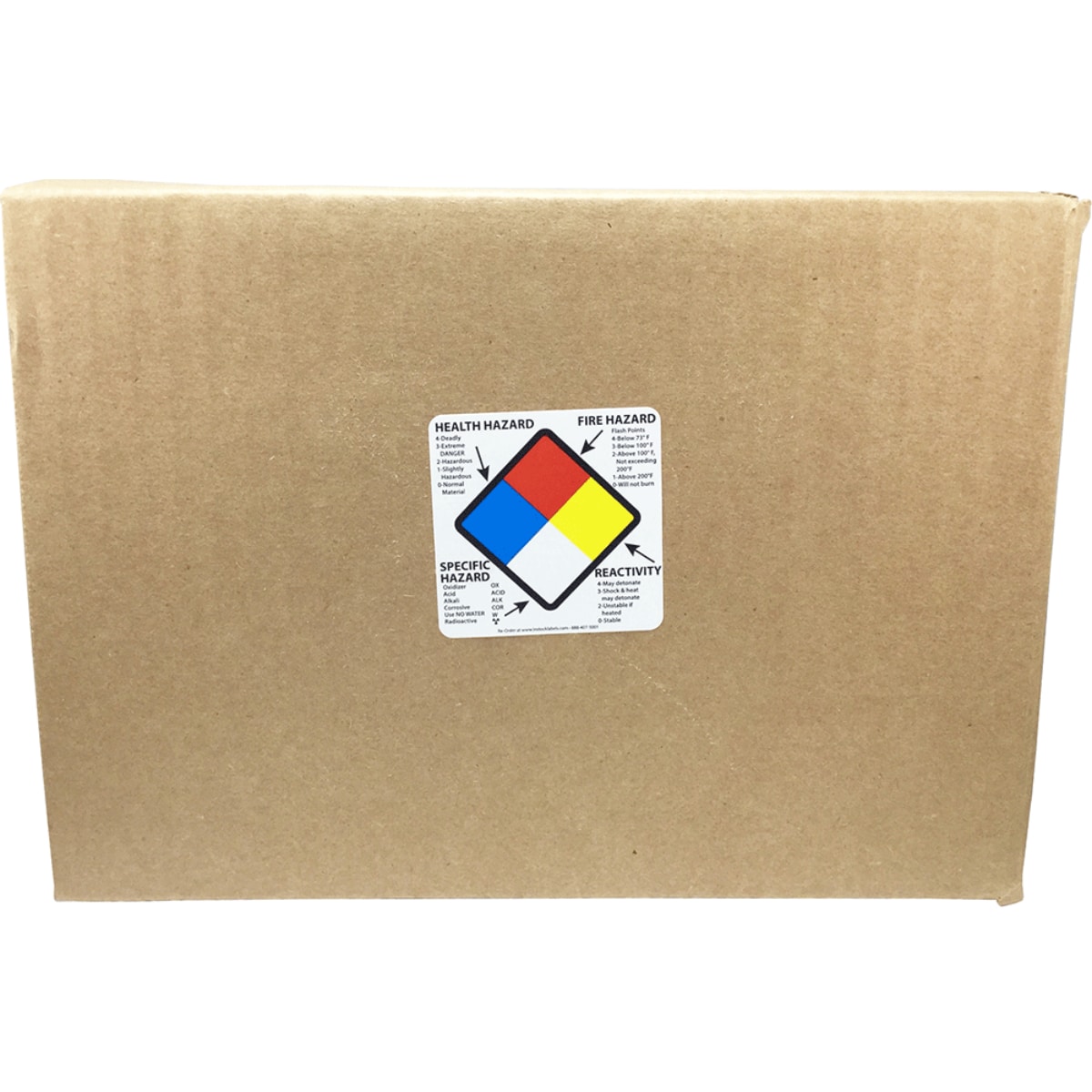 DOT Right To Know Specific Health Fire Reactivity Hazard Labels 2" Square