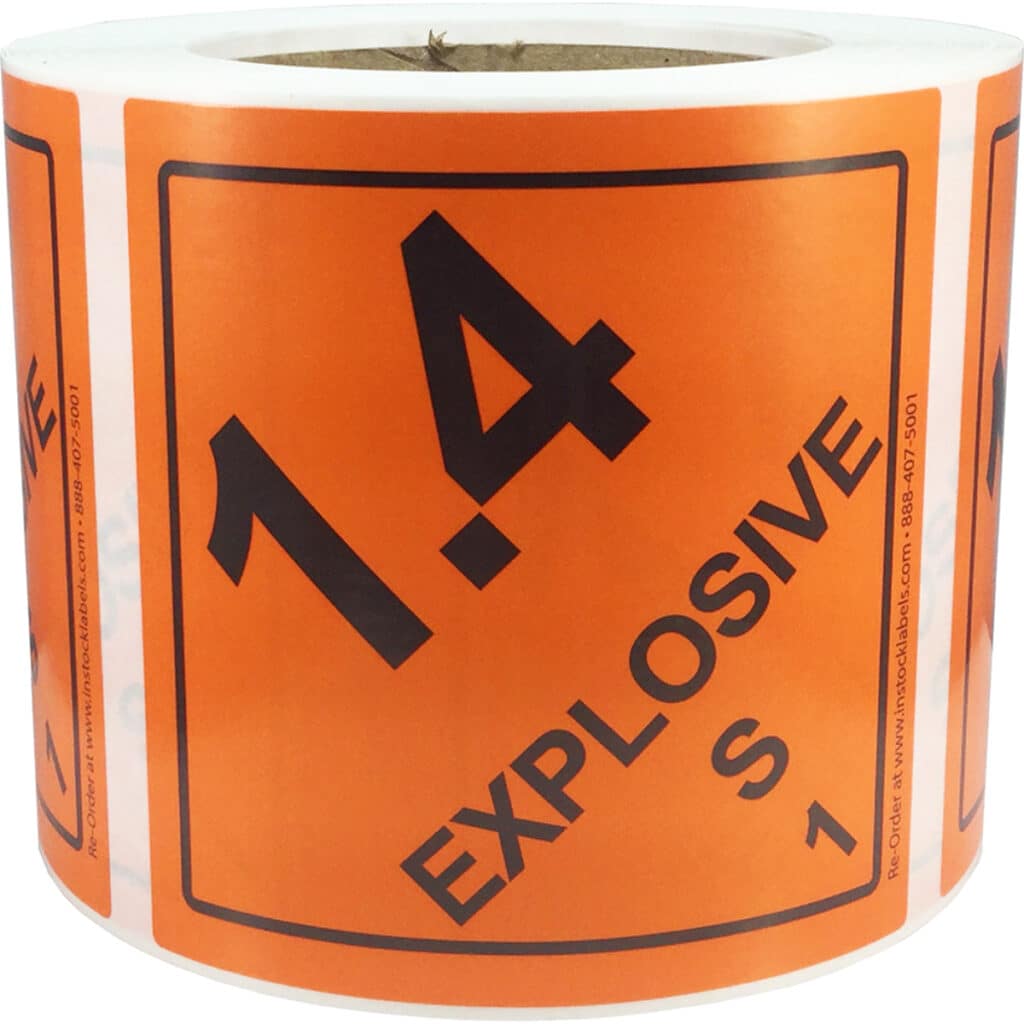 Explosive Class 1.4 S Hazmat DOT Warning Labels | InStockLabels.com