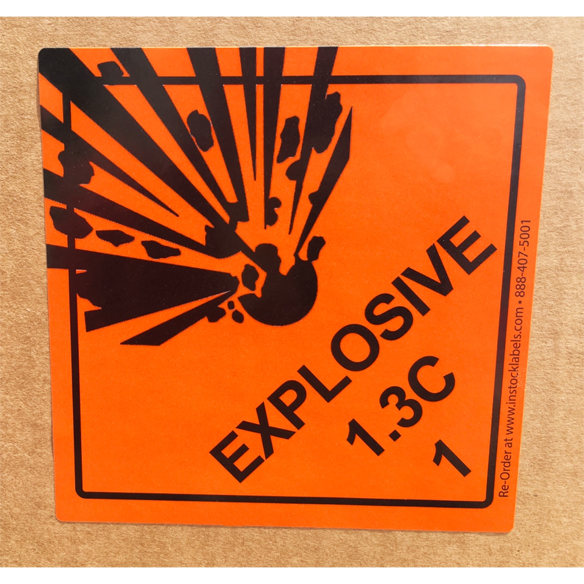 Hazmat DOT Warning Labels Explosive Class 1.3 C