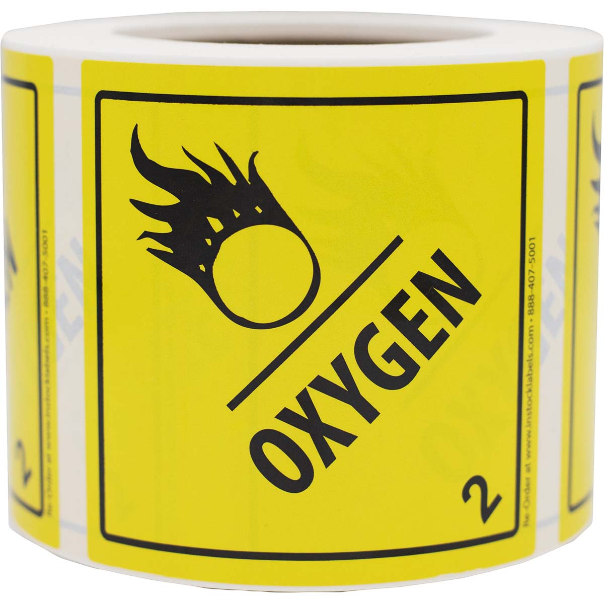 Oxygen Hazard D.O.T Class 2 Warning Labels