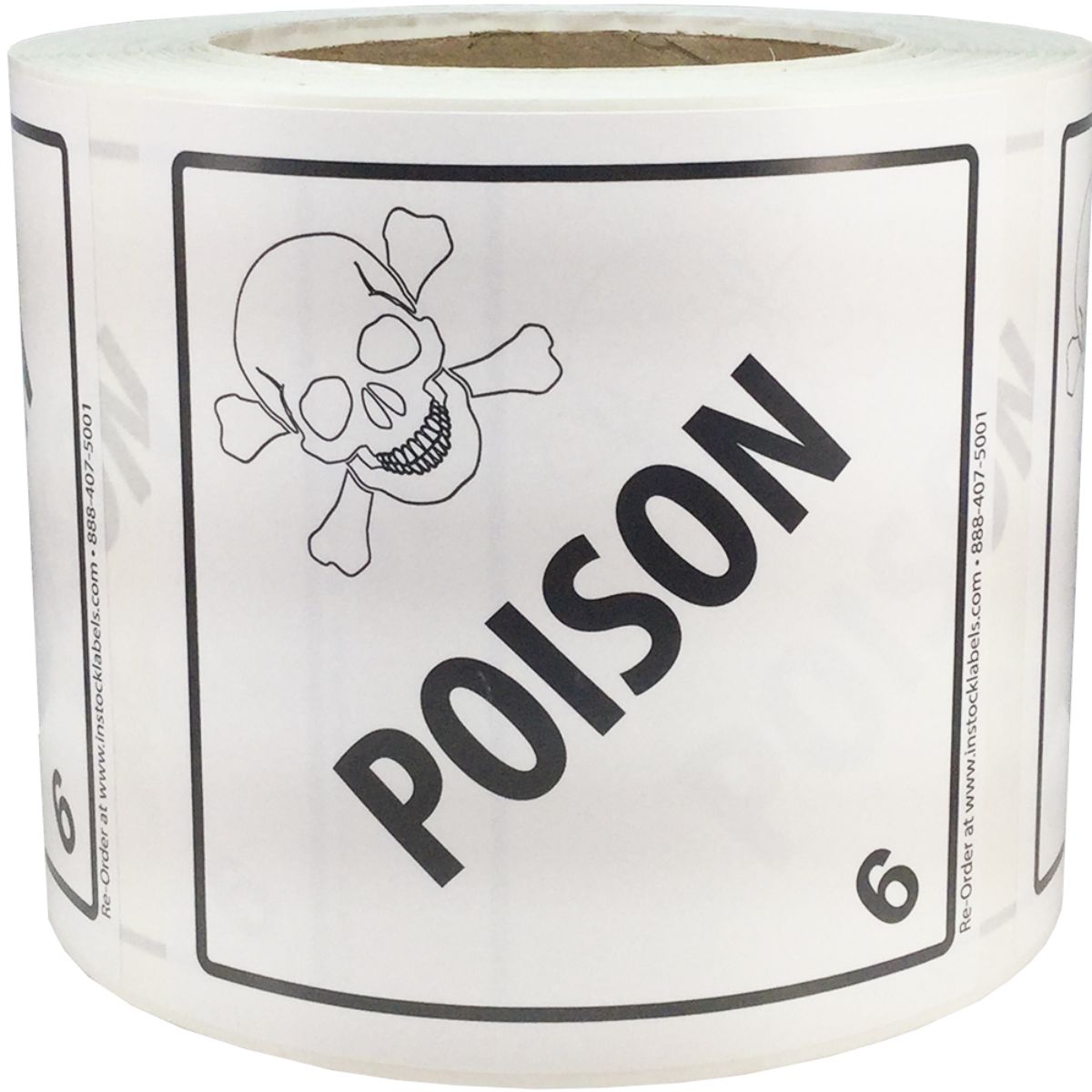 Poison Warning Labels Class 6 D.O.T. with Poison Logo