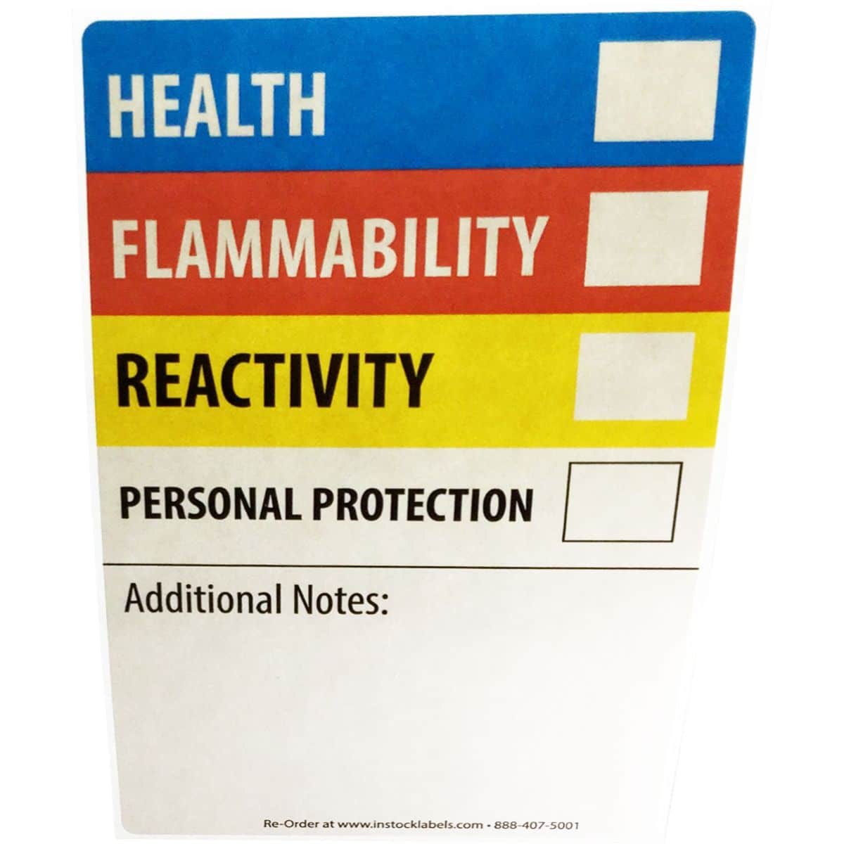 DOT Health Flammability Reactivity Identification Warning Labels