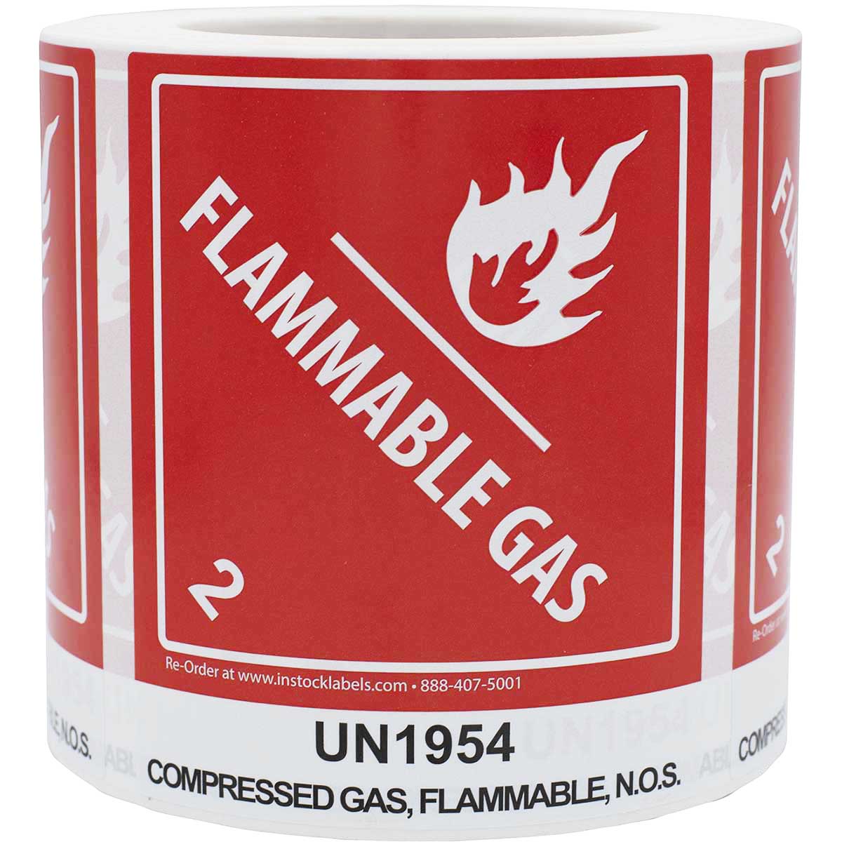 DOT UN1954 Compressed Gas, Flammable, Hazard Class 2