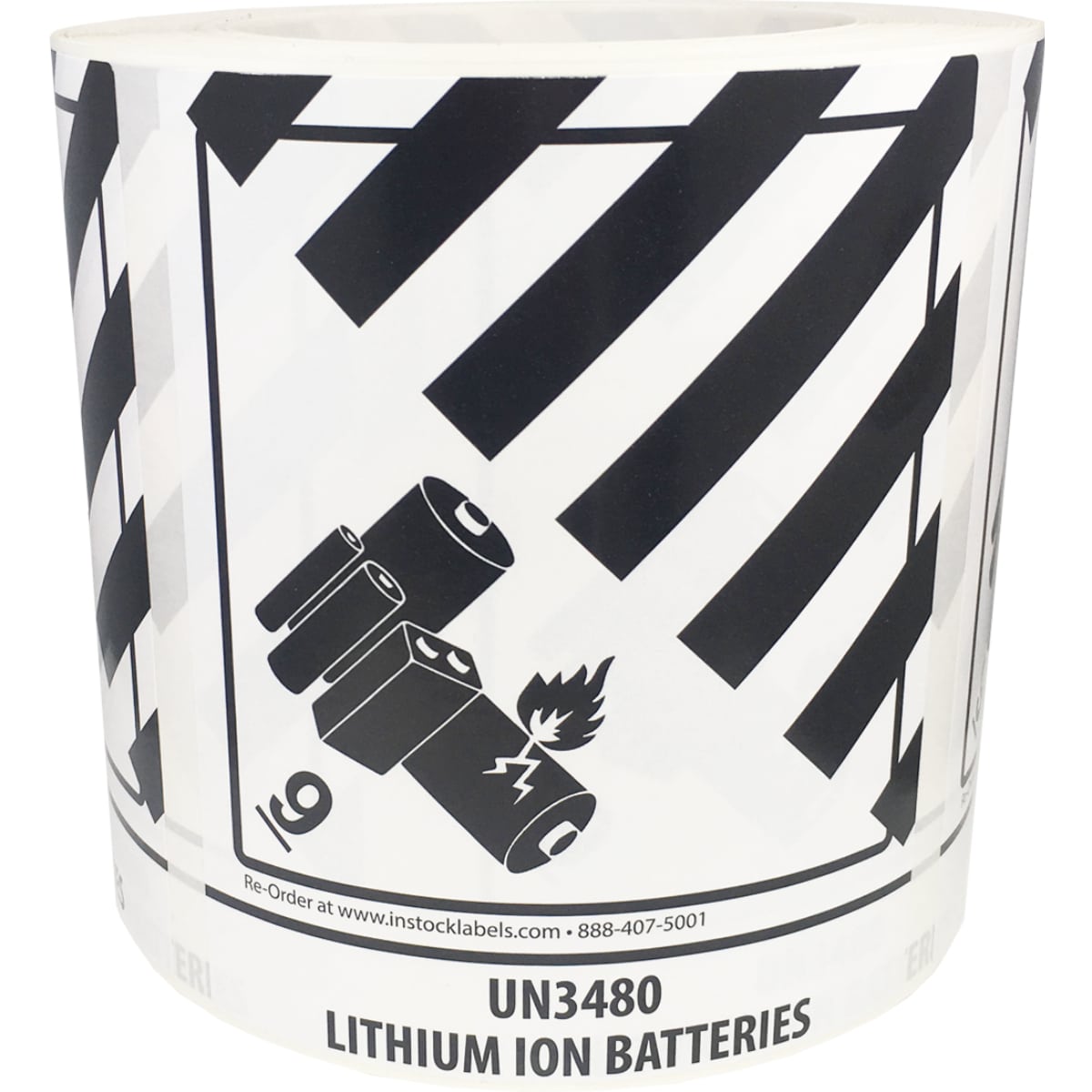 Lithium Ion Batteries UN3480 Hazard DOT Labels Class 9