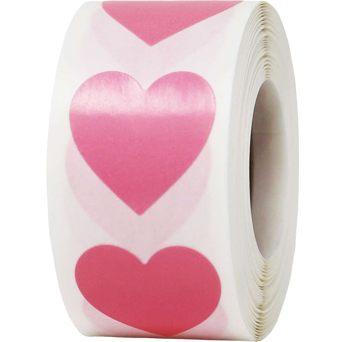 Pink Heart Stickers 1" Inch