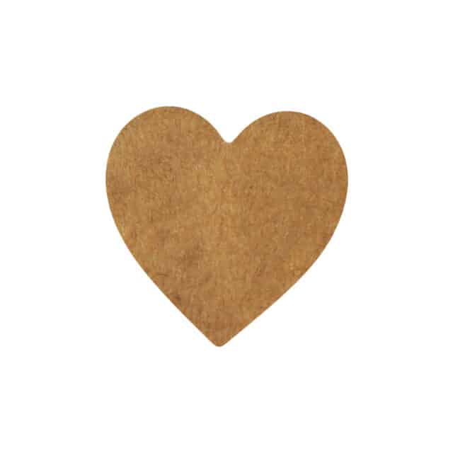 Brown Natural Kraft Heart Stickers 1