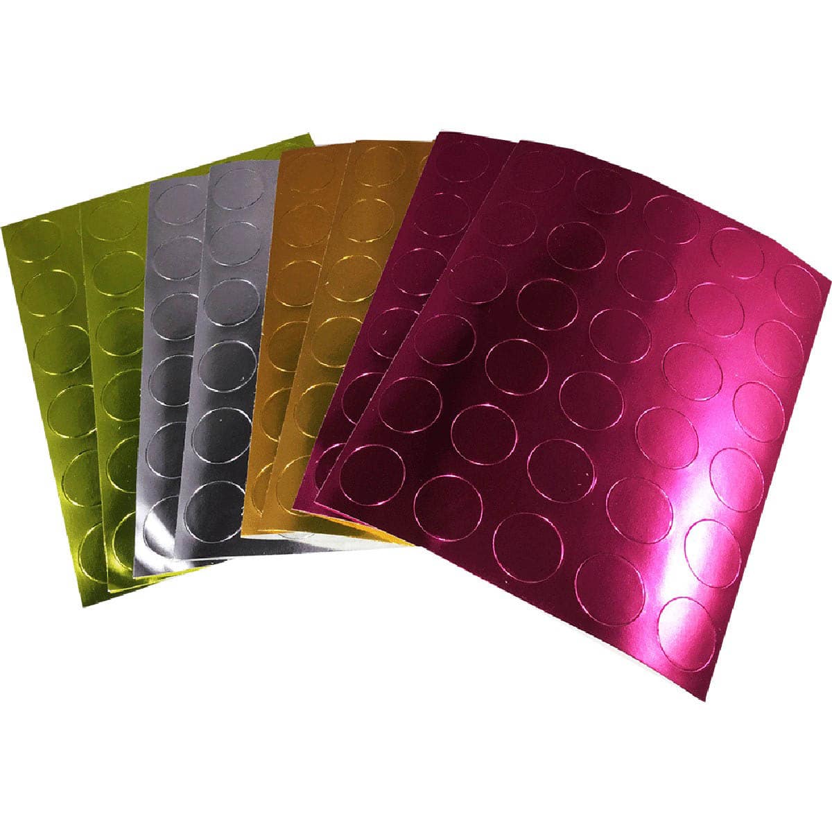 Sheeted Metallic Bulk Pack Stickers Small 1/2" Round