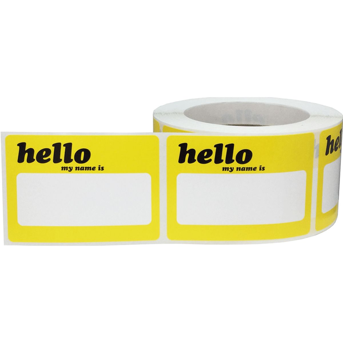 Yellow Visitor Stickers - Hello My Name Is