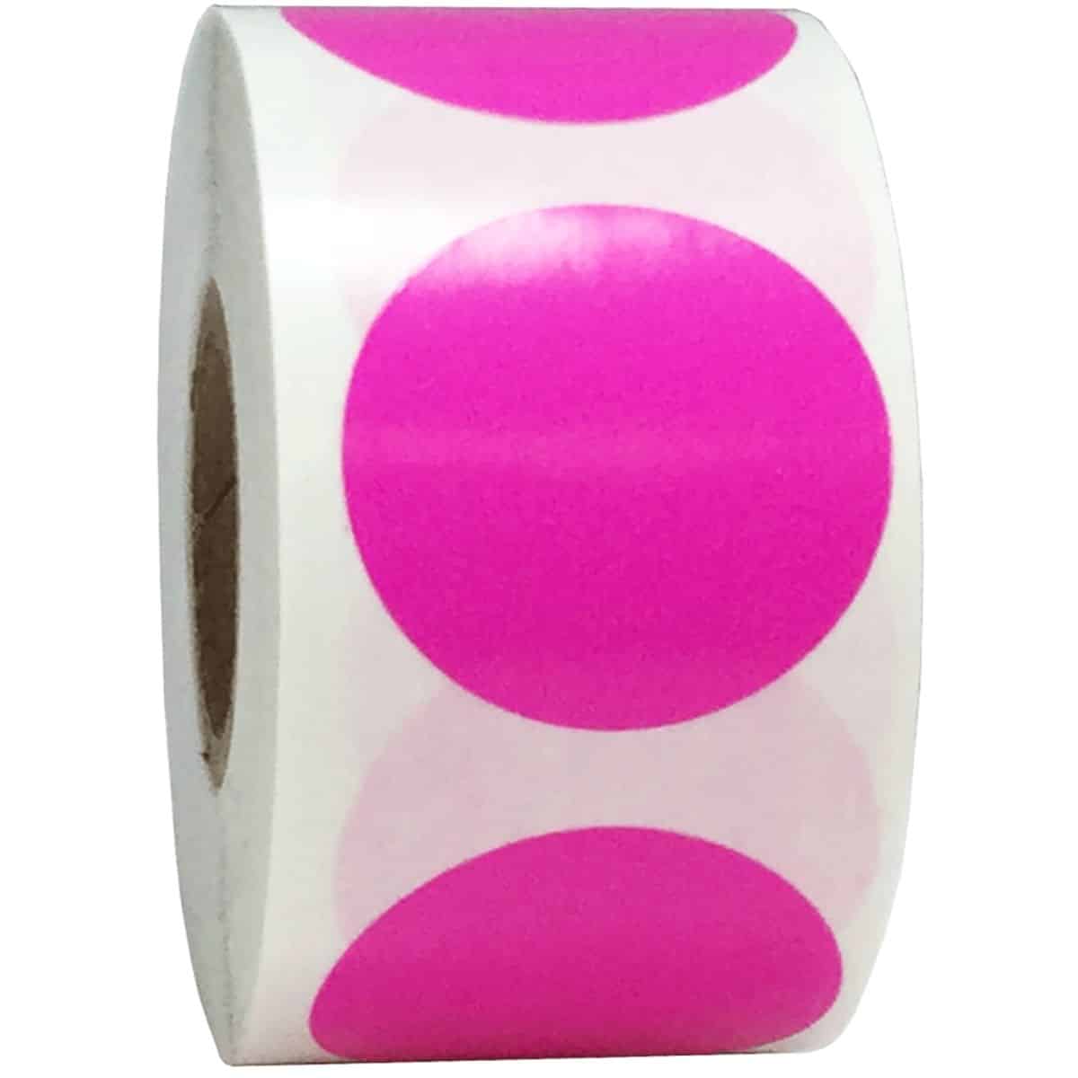 Hot Pink Labels 1.25" Round